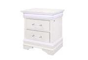 Charlie White Nightstand With Led - DMV FurnitureNightstand