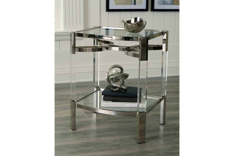 Chaseton Clear/Silver Finish Accent Table - DMV FurnitureTable