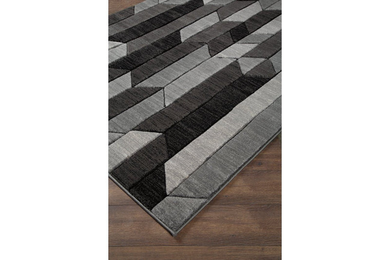 Chayse Black/Gray 6'6" x 9'6" Rug - DMV FurnitureRugs