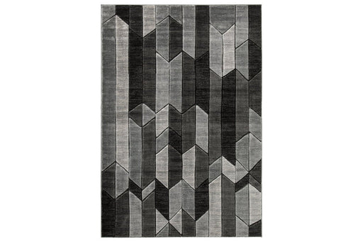 Chayse Black/Gray 6'6" x 9'6" Rug - DMV FurnitureRugs