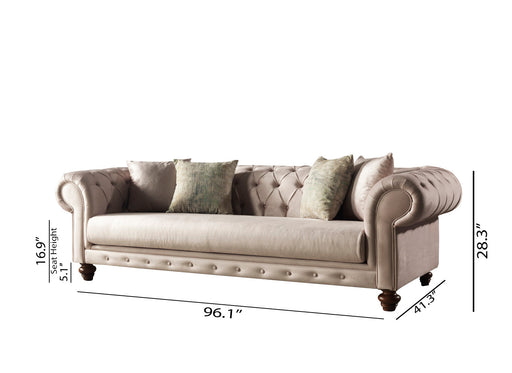 Chester Stationary Livingroom Sofa Cream in Cream - 101-CHE-H01-3
