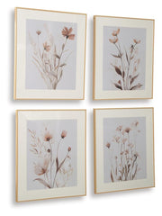 Chettings Beige/Gray/Blush Wall Art (Set of 4) - A8000469