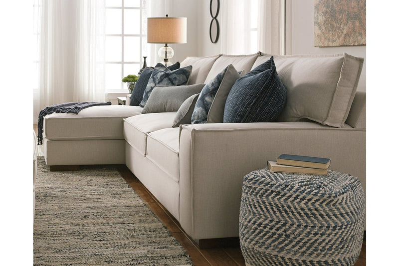 Chevron Blue Pouf - A1000445 - DMV Furniture