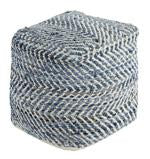 Chevron Blue Pouf - A1000445 - DMV Furniture