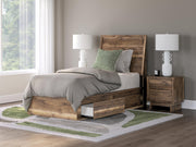 Chirason Brown Twin Panel Bed with Storage - PCB3367B27