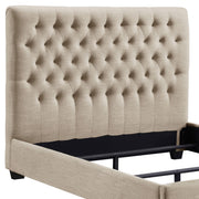 Chloe Upholstered Queen Panel Bed Oatmeal - 300007Q
