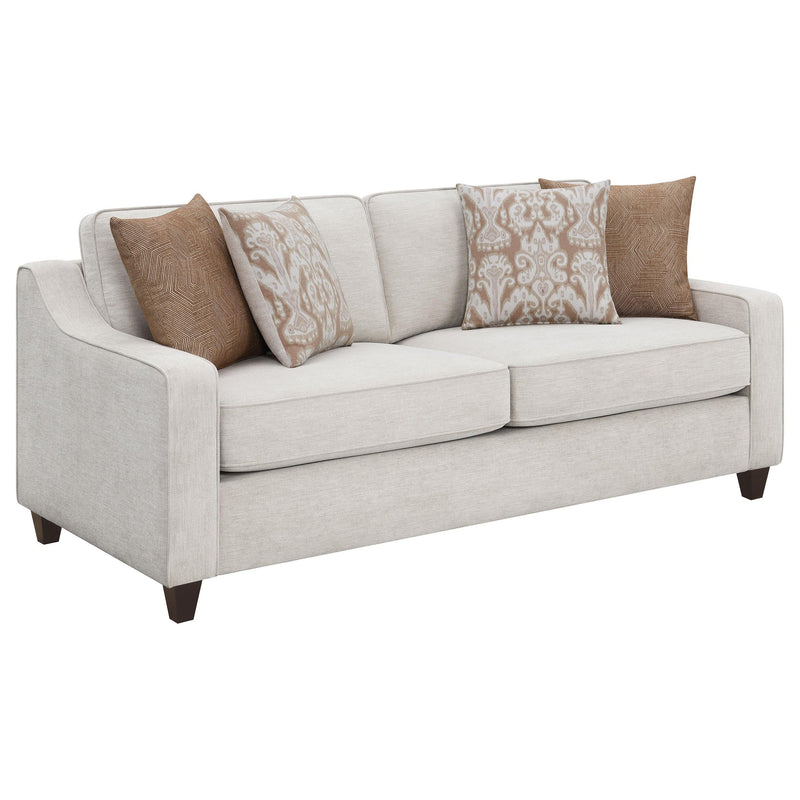 Christine 2-piece Upholstered Sloped Arm Sofa Set Beige - 552061-S2