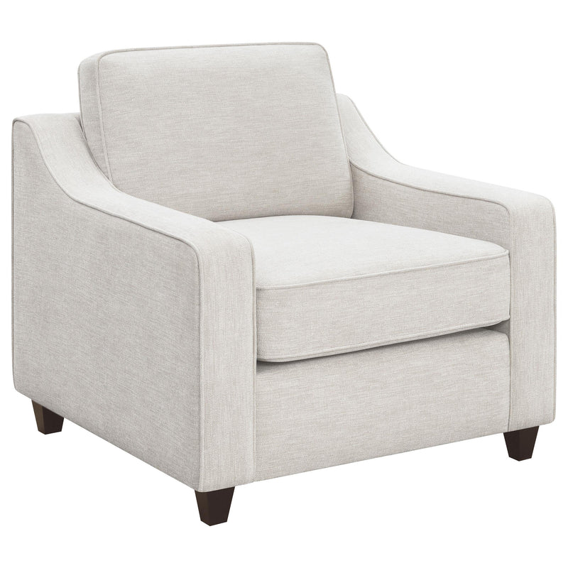 Christine Upholstered Sloped Arm Accent Chair Beige - 552063