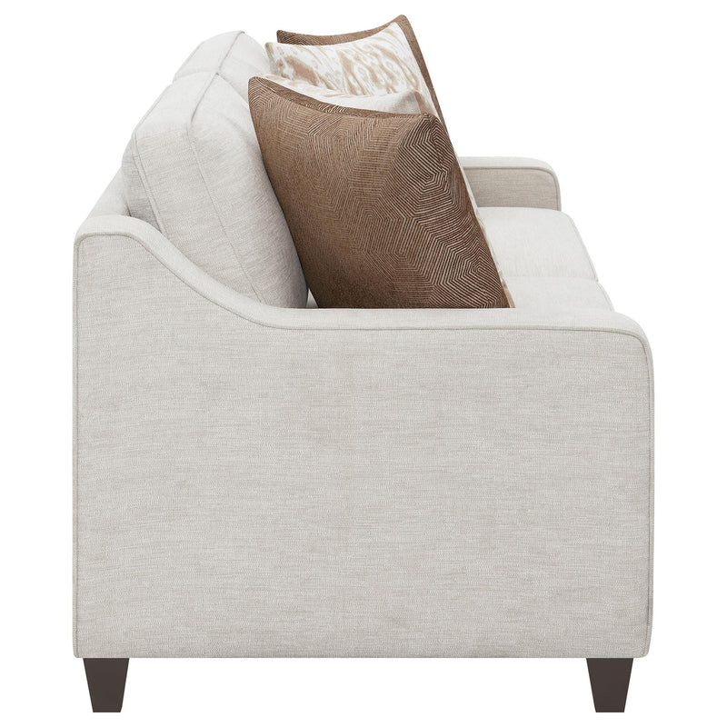 Christine Upholstered Sloped Arm Sofa Beige - 552061