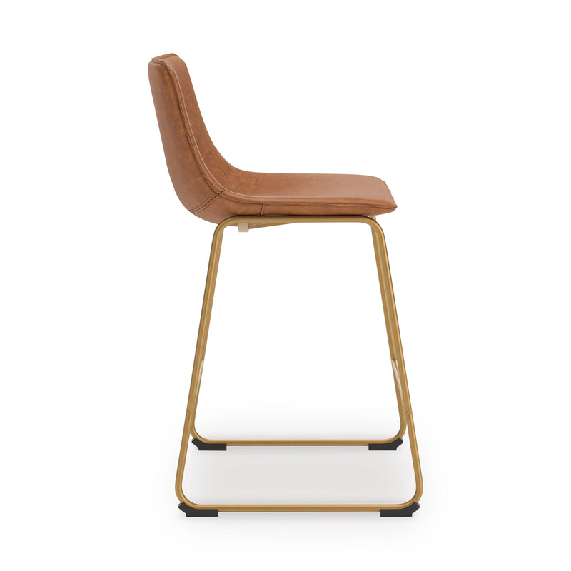 Ciabori Brown/Gold Counter Height Barstool, Set of 2 - PCD373-224