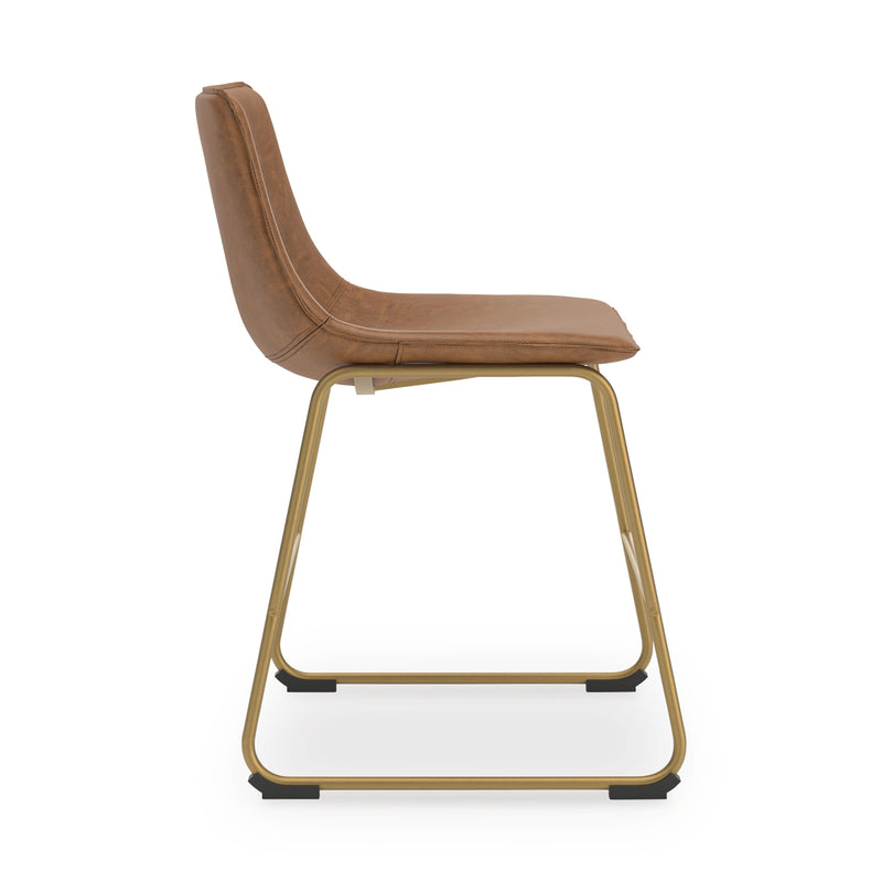 Ciabori Brown/Gold Dining Chair, Set of 2 - PCD373-02