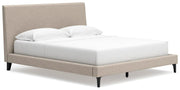 Cielden California King Upholstered Bed with Roll Slats, Dresser and Chest in Soft Gray - PKG022920