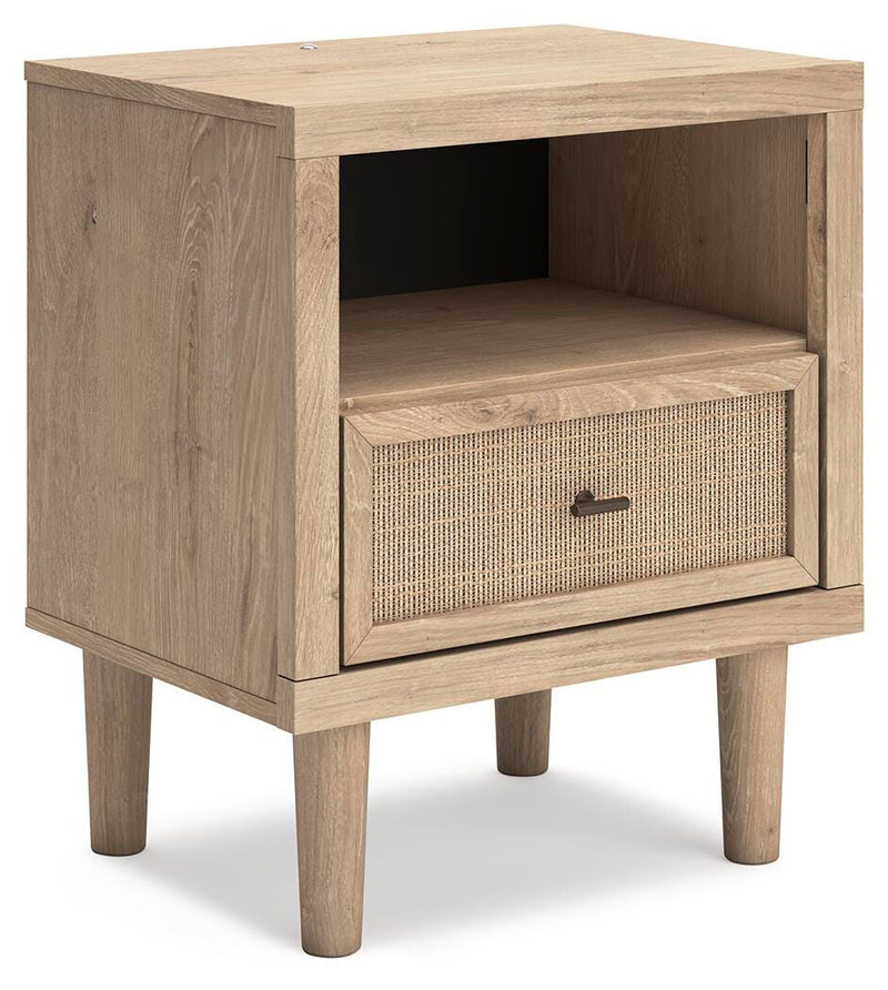 Cielden California King Upholstered Bed with Roll Slats, Dresser, Mirror, Chest and Nightstand in Soft Gray - PKG022924