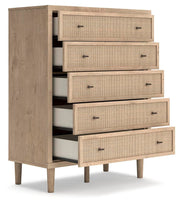 Cielden Full Upholstered Bed with Roll Slats, Chest and  Nightstand in Soft Gray - PKG022897