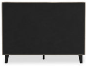 Cielden Full Upholstered Bed with Roll Slats, Dresser and Nightstand in Soft Gray - PKG022902