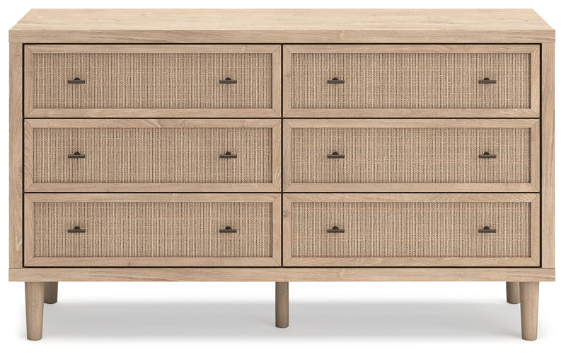 Cielden Full Upholstered Panel Bed with Dresser and 2 Nightstands in Two-tone - PKG018675