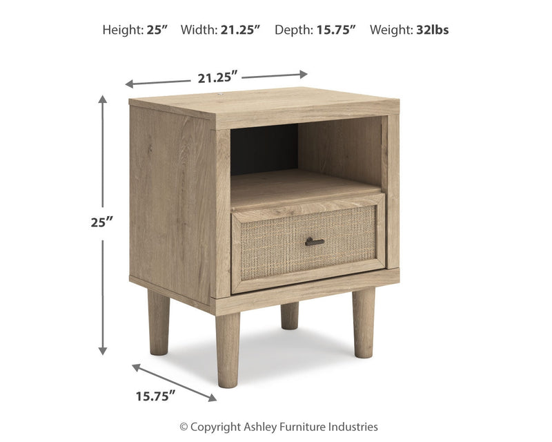 Cielden Full Upholstered Panel Bed with Mirrored Dresser and 2 Nightstands in Two-tone - PKG018673