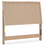 Cielden Full Upholstered Panel Bed with Mirrored Dresser and 2 Nightstands in Two-tone - PKG018673