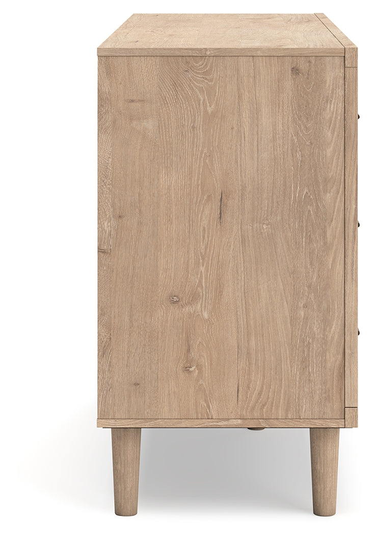 Cielden King Panel Bed with Dresser and Nightstand in Two-tone - PKG020445