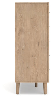 Cielden King Panel Headboard with Mirrored Dresser and Chest in Two-tone - PKG018684