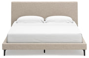 Cielden King Upholstered Bed with Roll Slats and Dresser in Soft Gray - PKG022917