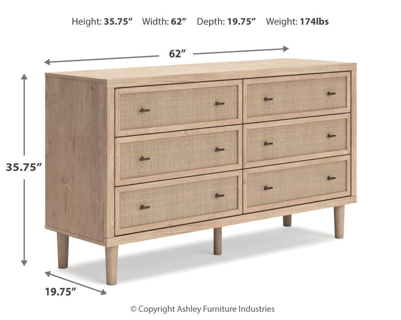 Cielden King Upholstered Bed with Roll Slats, Dresser and Chest in Soft Gray - PKG022912