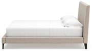 Cielden King Upholstered Bed with Roll Slats, Dresser and Mirror in Soft Gray - PKG022911
