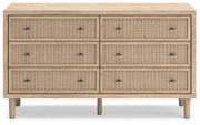 Cielden King Upholstered Bed with Roll Slats, Dresser and Nightstand in Soft Gray - PKG022918