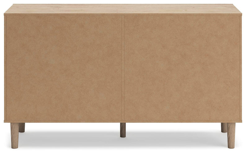 Cielden King Upholstered Bed with Roll Slats, Dresser and Nightstand in Soft Gray - PKG022918