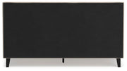 Cielden King Upholstered Bed with Roll Slats, Dresser, Mirror, Chest and Nightstand in Soft Gray - PKG022916