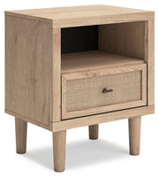 Cielden Queen Upholstered Bed with Roll Slats, Dresser, Mirror, Chest and Nightstand in Soft Gray - PKG022908