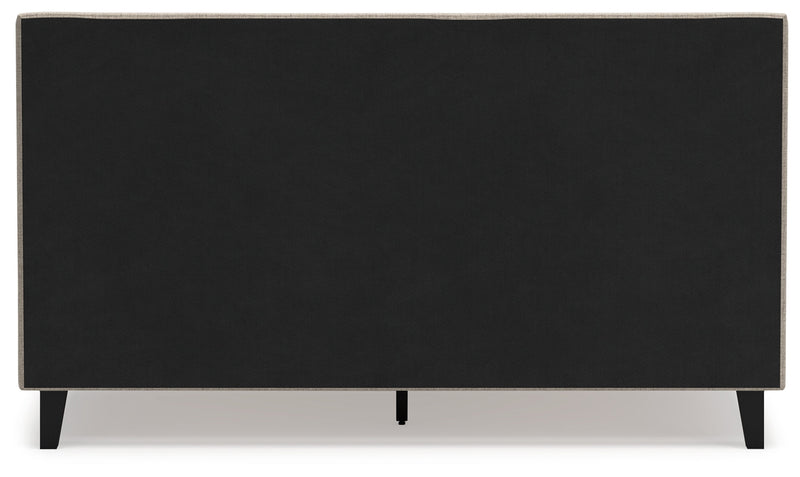 Cielden Soft Gray California King Upholstered Bed with Roll Slats - B1199-94