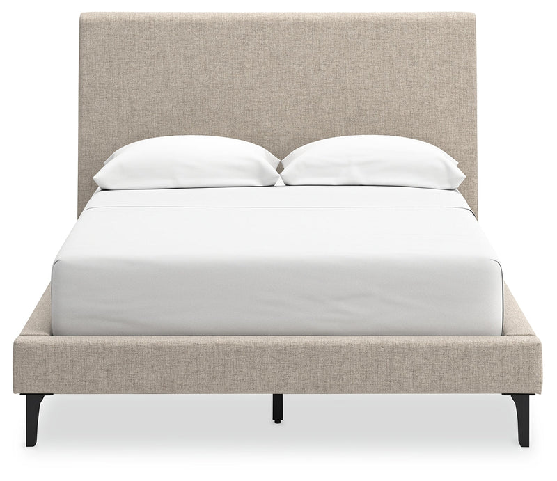 Cielden Soft Gray Full Upholstered Bed with Roll Slats - B1199-72