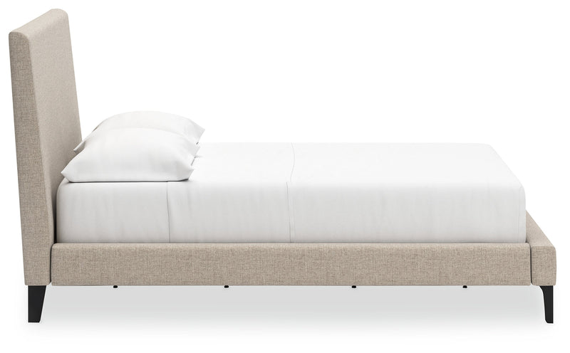 Cielden Soft Gray Full Upholstered Bed with Roll Slats - B1199-72
