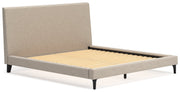 Cielden Soft Gray King Upholstered Bed with Roll Slats - B1199-82