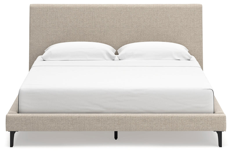 Cielden Soft Gray King Upholstered Bed with Roll Slats - B1199-82