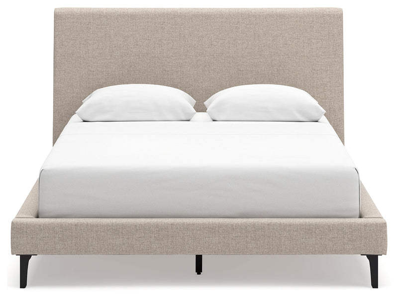 Cielden Soft Gray Queen Upholstered Bed with Roll Slats - B1199-81