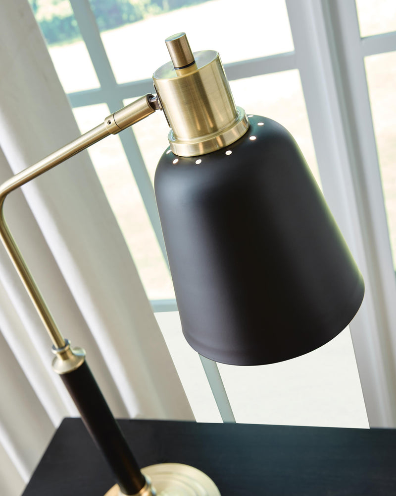 Clairwell Black/Gold Finish Desk Lamp - L734422