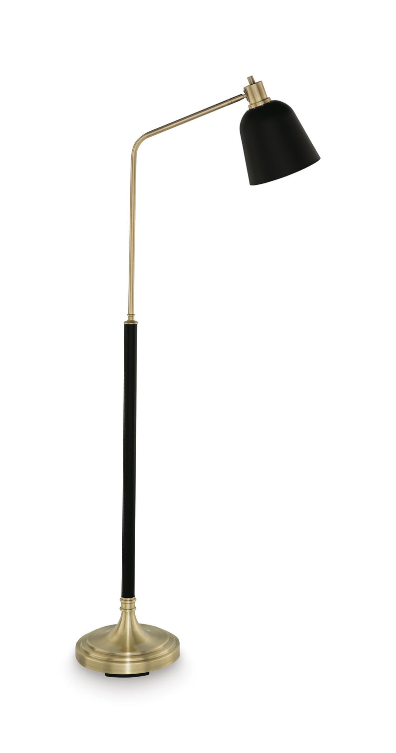 Clairwell Black/Gold Finish Floor Lamp - L734421