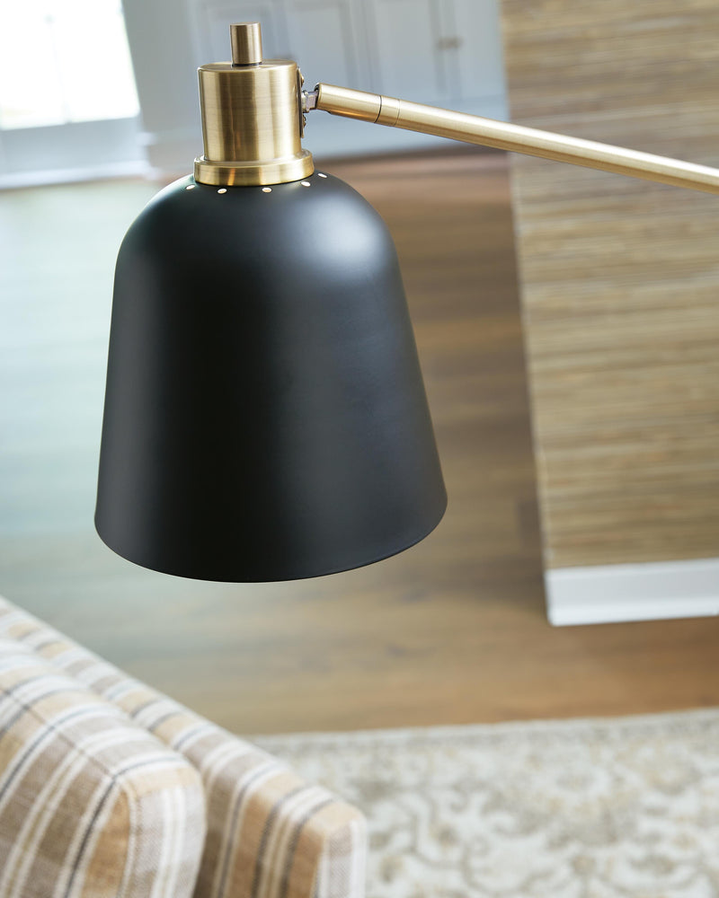 Clairwell Black/Gold Finish Floor Lamp - L734421