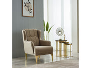 Clara 3-pieces (Sofa & Loveseat & Chair) Livingroom Set Beige in Beige - 101-CLA-LV260-321