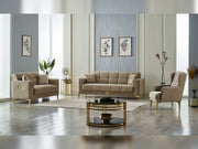 Clara 4-pieces (Sofa & Loveseat & 2 Chair) Livingroom Set Beige in Beige - 101-CLA-LV260-3211