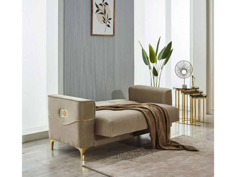 Clara 4-pieces (Sofa & Loveseat & 2 Chair) Livingroom Set Beige in Beige - 101-CLA-LV260-3211
