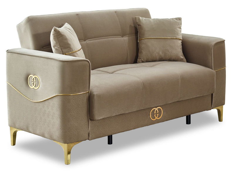 Clara 4-pieces (Sofa & Loveseat & 2 Chair) Livingroom Set Beige in Beige - 101-CLA-LV260-3211