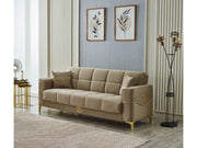 Clara 4-pieces (Sofa & Loveseat & 2 Chair) Livingroom Set Beige in Beige - 101-CLA-LV260-3211