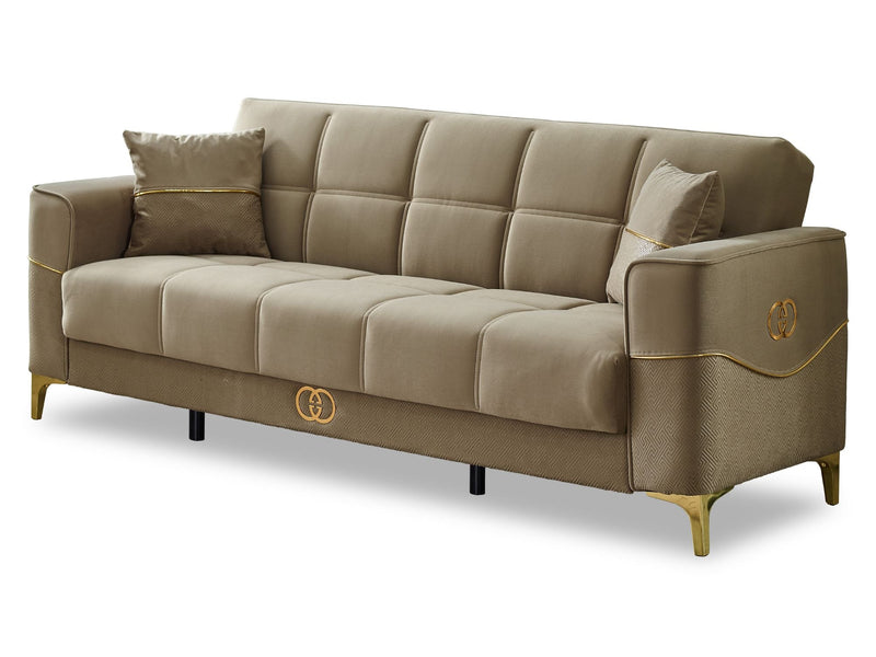 Clara 4-pieces (Sofa & Loveseat & 2 Chair) Livingroom Set Beige in Beige - 101-CLA-LV260-3211
