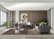 Clara Gray Velvet Sofa & Loveseat - CLARAGRAY-SL