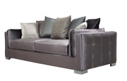 Clara Gray Velvet Sofa & Loveseat - CLARAGRAY-SL
