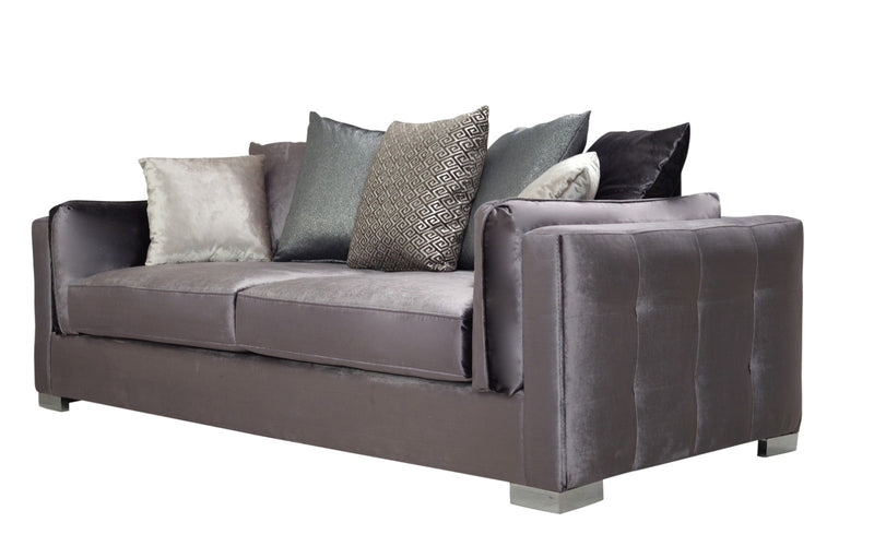 Clara Gray Velvet Sofa & Loveseat - CLARAGRAY-SL