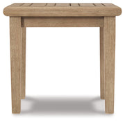 Clare View 2 Outdoor Chairs with End Table in Beige from Ashley - DMV Furniture